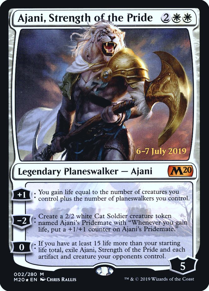 Ajani, Strength of the Pride – Mythic Magic: The Gathering card from Core Set 2020 Promos (#2s)