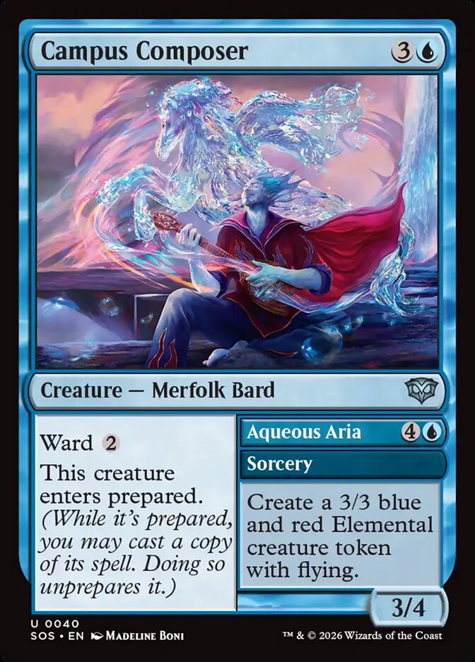 Campus Composer // Aqueous Aria – Uncommon Magic: The Gathering card from Secrets of Strixhaven (#40)