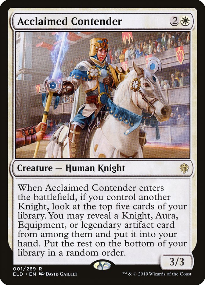 Acclaimed Contender – Rare Magic: The Gathering card from Throne of Eldraine (#1)
