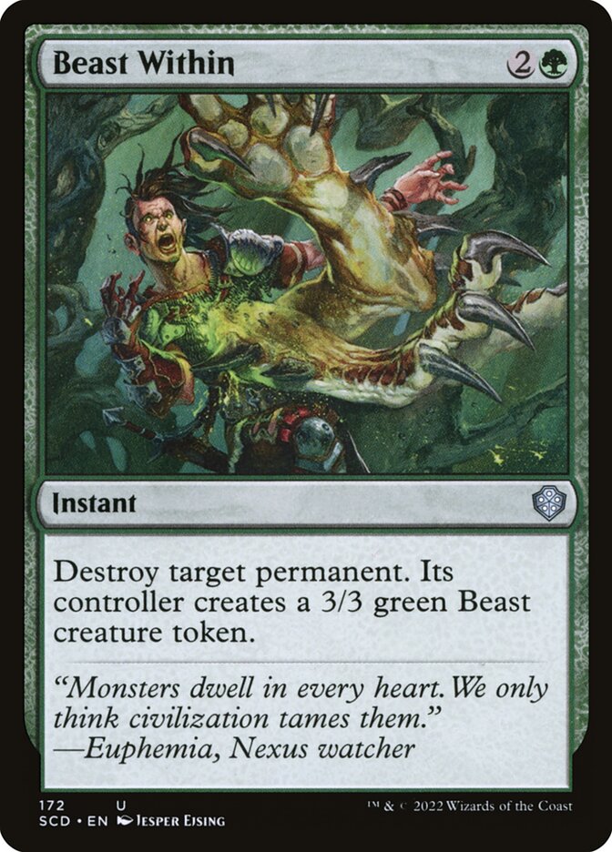 Beast Within – Uncommon Magic: The Gathering card from Starter Commander Decks (#172)