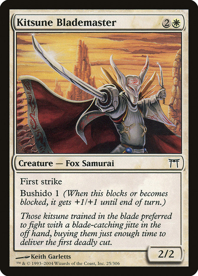 Kitsune Blademaster – Common Magic: The Gathering card from Champions of Kamigawa (#25)