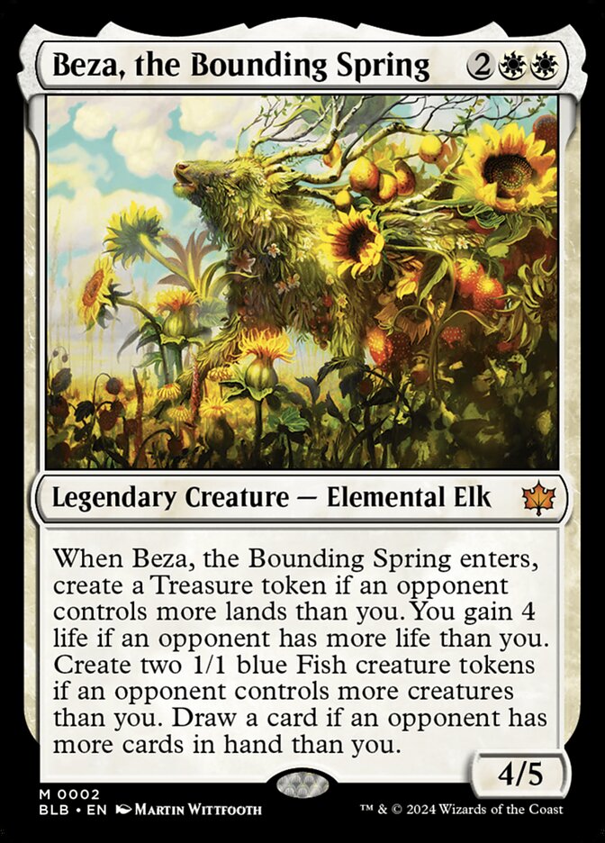 Beza, the Bounding Spring – Mythic Magic: The Gathering card from Bloomburrow (#2)