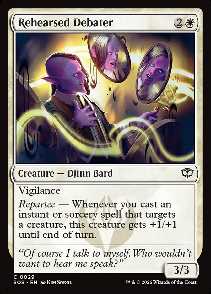 Rehearsed Debater – Common Magic: The Gathering card from Secrets of Strixhaven (#29)