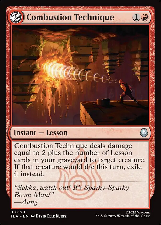 Combustion Technique – Uncommon Magic: The Gathering card from Avatar: The Last Airbender (#128)