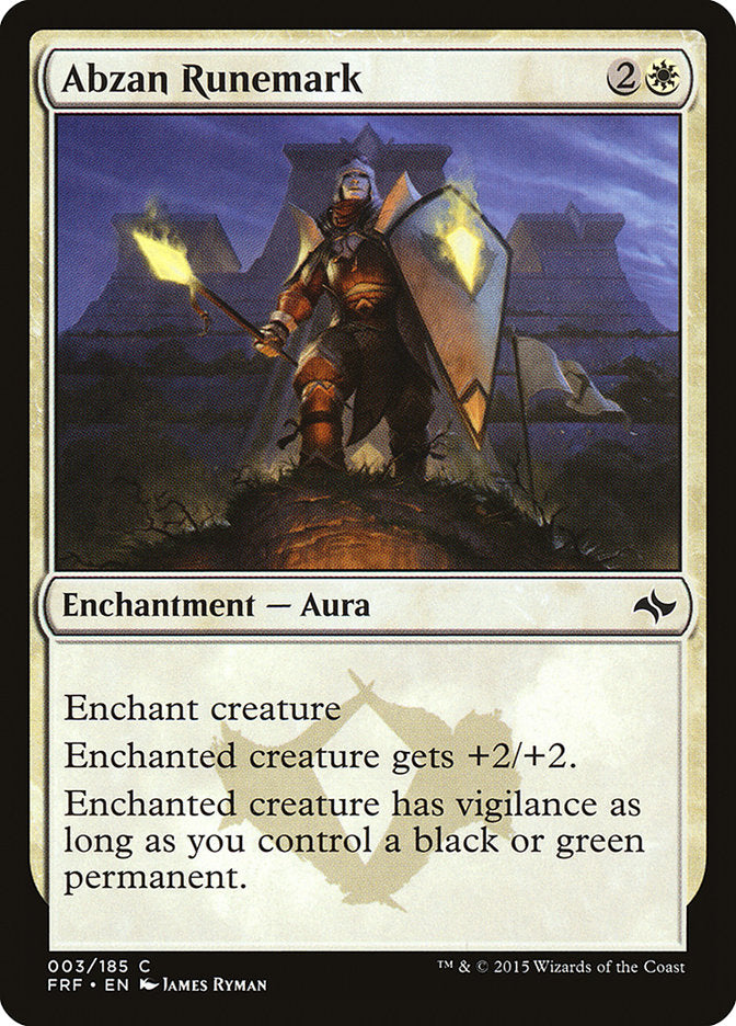 Abzan Runemark – Common Magic: The Gathering card from Fate Reforged (#3)