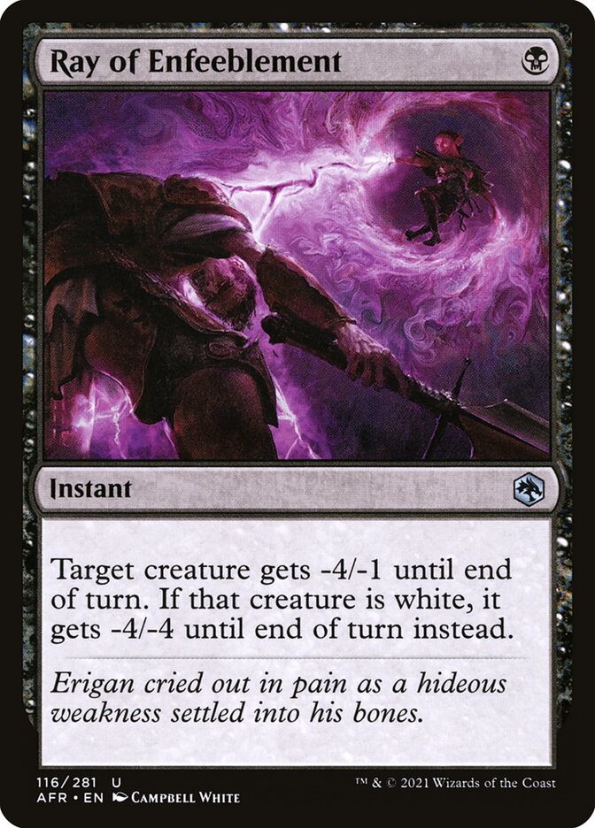 Ray of Enfeeblement – Uncommon Magic: The Gathering card from Adventures in the Forgotten Realms (#116)