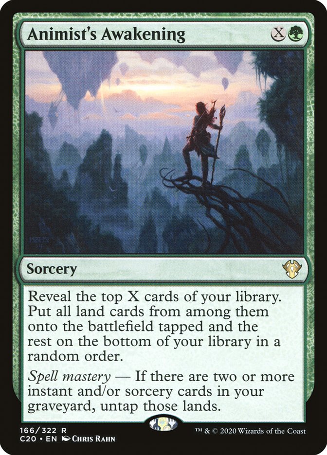 Animist's Awakening – Rare Magic: The Gathering card from Commander 2020 (#166)