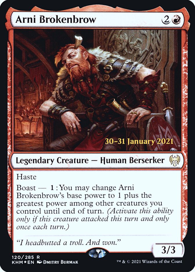Arni Brokenbrow – Rare Magic: The Gathering card from Kaldheim Promos (#120s)