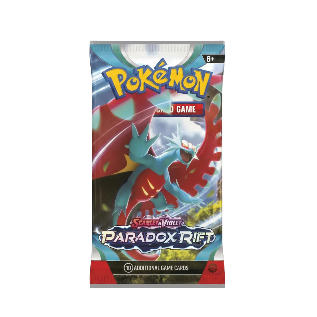 Pokémon Scarlet & Violet Paradox Rift booster pack on a transparent background